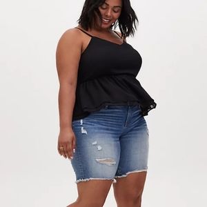 Torrid Black Chiffon Midi‎ Peplum Cami Size 4